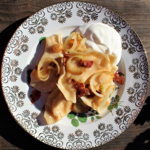 Pierogi (Perogy)(Pedaha) Dough And Potato Cheddar Cheese Filling