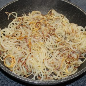 Spiralized fried potatoes