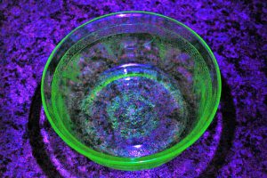 uranium glass small fancy bowl